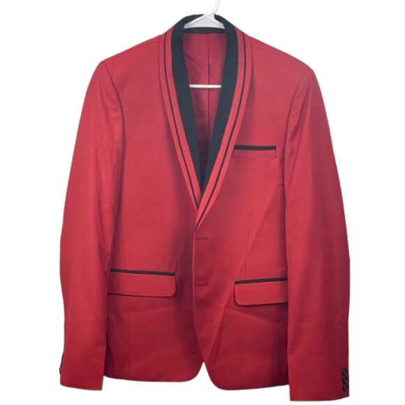 Men’s Red Suit Jacket + Matching Vest – Wedding / Prom / Formal - Picture 6 of 11